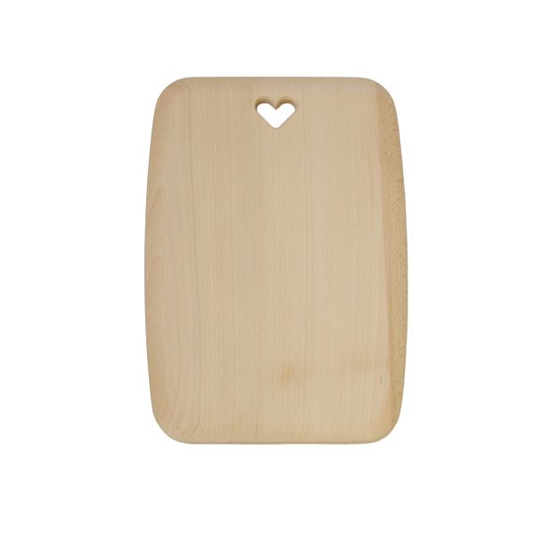 Beech Rectangular Board With Heart