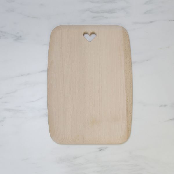 Beech Rectangular Board With Heart