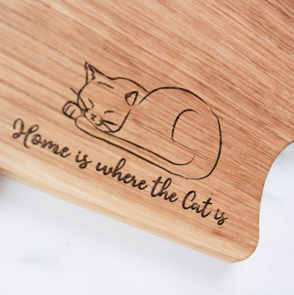 Long Farmhouse Cat Board Home Is Where The Cat Is