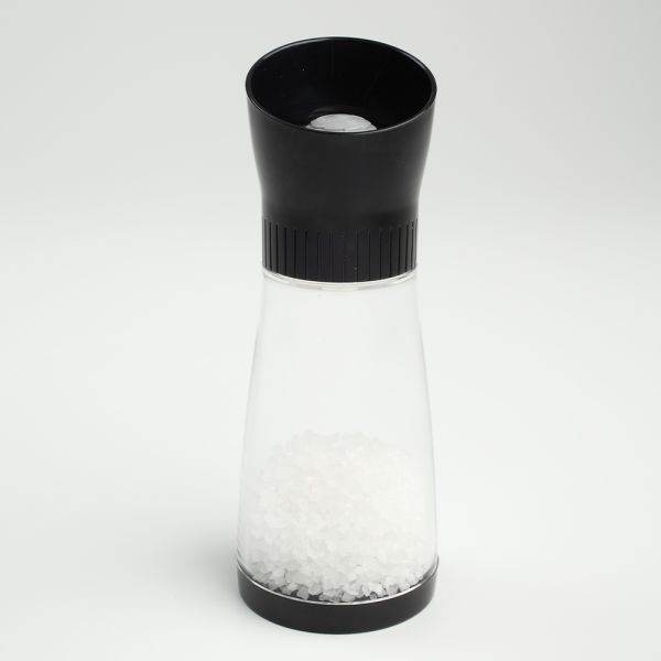 Luna Salt Mill In Clear Acrylic With Black Top